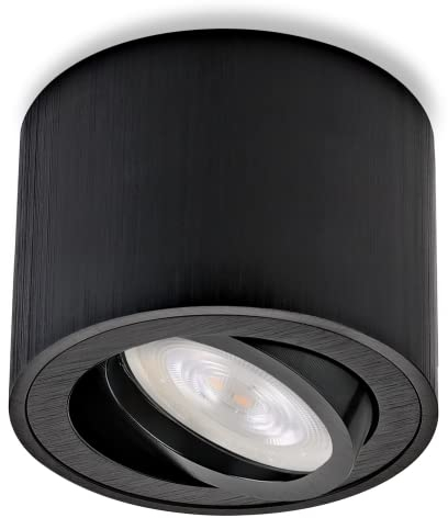 Sweet Led® Luminaire en saillie plat 230V IP20 - inclut ampoule LED 5W - Projecteur orientable - Plafonnier rond - Spot en aluminium - Lampe de plafond - Projecteur en saillie