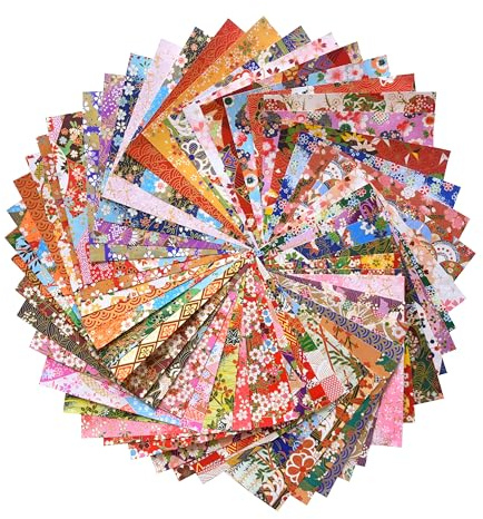 50 fogli di carta per origami Yuzen Washi con diversi motivi, stampa giapponese, 15,2 x 15,2 cm, per decorazioni di nozze, disegni giapponesi, motivi misti per origami, scrapbooking, regali fai da te