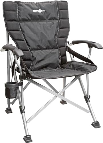Brunner Raptor XL Folding Camping Chair, Extra Large Heavy Duty Outdoor Chair, Steel Frame, Padded Seat with Cup Holder, High Back Portable Camping, Garden & Festival Chair 150kg Load