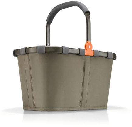 reisenthel Carrybag - Cesta de la compra resistente con mucho espacio de almacenamiento y práctico bolsillo interior, diseño elegante y resistente al agua, verde oliva, talla única, Casual