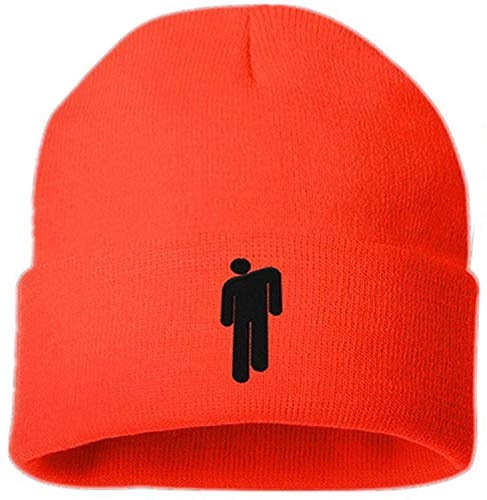 JFAN Stickade mössor för män och kvinnor vintervarma mössor med broderimönster unisex, Neon orange, one size
