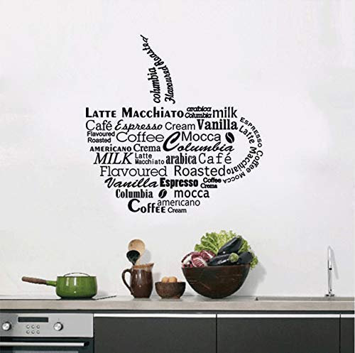 Kreative Tattoo Kaffeetasse Kunst Aufkleber Restaurant Küche Abnehmbare Vinyl Wandaufkleber Wohnkultur Wasserdichte Tapete 57X57Cm
