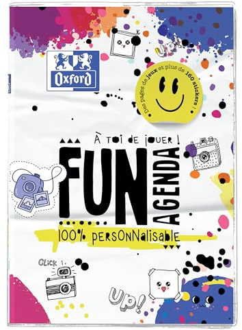 OXFORD FUN' Anpassningsbar skoldagbok 12 x 18 cm 1 dag per sida 352 sidor Sept 23-Sept 24