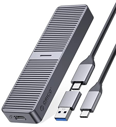 ORICO Case M.2 SATA SSD Adattatore USB3.2/3.1 Gen1 (6 Gbps),Upgrade USB-C Esterno Enclosure Lettore SSD in Alluminio per M2 SATA NGFF B-Key/B+M-Key 2242/2260/2280 SSD, Supporta UASP,Trim,Smart -M221