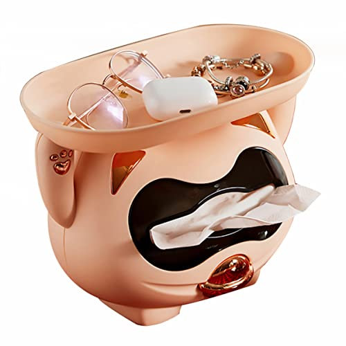 Aufbewahrungsbox für Feuchttücher, Feuchttücher Box Baby, Feuchttücher Spender, Trocken Nass Seidenpapier Schutzhülle Staubfrei Gewebe Aufbewahrung Box, Spender Halter mit Tablett für Heim,Rosa