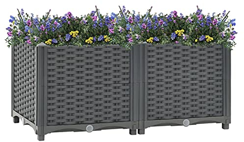 Chenshu Arriate, Macetas para Flores Y Plantas, Jardinera, Macetero Exterior, Macetero, Huerto Domestico, Tiestos Decorativos,80x40x38 cm Polipropileno