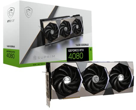 MSI Carte graphique Gaming GeForce RTX 4080 16 Go GDRR6X 384 bits HDMI/DP Nvlink Tri-Frozr 3 Ada Lovelace Architecture (RTX 4080 16 Go SUPRIM)