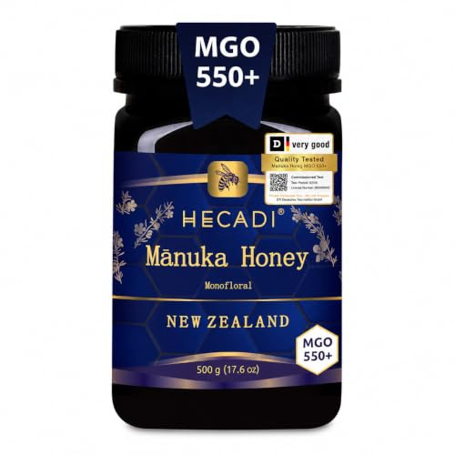 Miele di Manuka 550+ Originale della Nuova Zelanda, con contenuto di MGO confermato 500 g