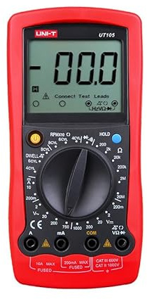 UNI-T UT105+ UT107+ UT105 UT107 Automotive Multimeter AC DC Voltage Current Resistance Circuit Capacitor Frequency Temperature Tester(UT105)