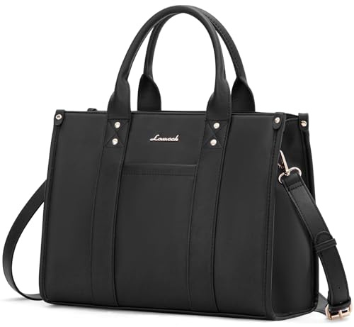 LOVEVOOK Purse for Women Leather Tote Bag Purse and Handbags, Satchel Shoulder Crossbody Black Top Handle Bags with Zipper