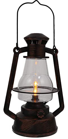 Housoutil Emulationale Flammenlampe Campinglaterne Rotgold Vintage Design Batteriebetrieben Dekorative Außenleuchte Für Camping Und Party