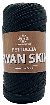 fettuccia per borse Swan Skin 120g - 50 mt per uncinetto 6-8 per creare borse handmade (effetto pelle, kaki - 03)