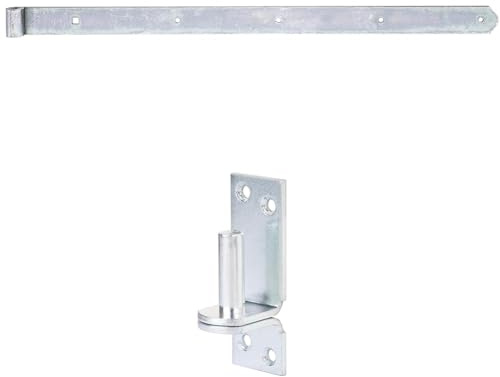 Alberts 314002 Ladenband | Rolle Ø16 mm, Größe 600 x 45 mm und Alberts 311230 Kloben auf Platte | Platte 100 x 35 mm | galvanisch verzinkt, dickschichtpassiviert