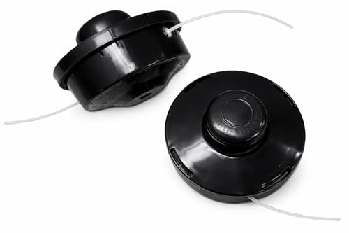 Terryshop74 2 testine per decespugliatore con Sistema Tap And Go batti e Vai con Filo Montato Tondo del Diametro di 2,4mm 2,5 Metri