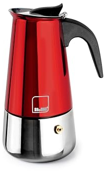 IBILI - Cafetera express Moca Rosso, 2 tazas, 100 ml, Acero Inoxidable, Apto para inducción