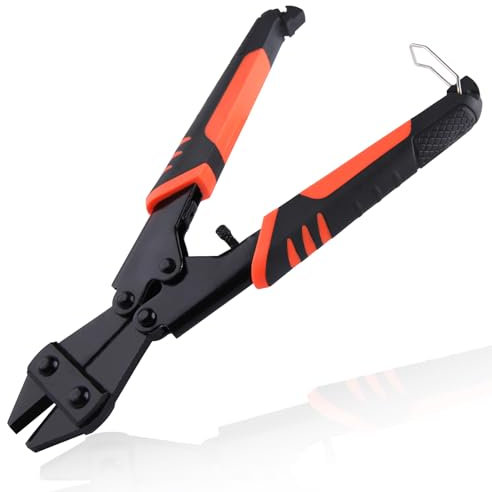 LEONTOOL Mini Bolt Cutter, 8 Heavy-Duty Bolt Cutters with Forged Powerful Edge, Spring Loaded Small Bolt Cutters with Soft Anti-slip Grip, Screw Cutter Tool for Wire Cables Chains Small Screw Fence