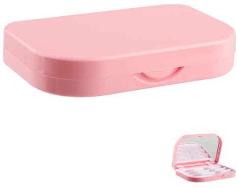 Rumyve Portable Eyelash Case,3 Layers False Eyelash Storage Box,Eyelash Storage Organizer, Eyelash Container Case with Mirror Empty Eyelashes Storage Box for Women