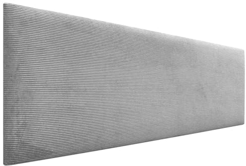 DHOME Kopfteil in unifarbenem Cord, hohe Qualität, modernes gepolstertes Kopfteil, Luxus-Bett, gepolstertes Schlafzimmer (Grau, 150 cm)
