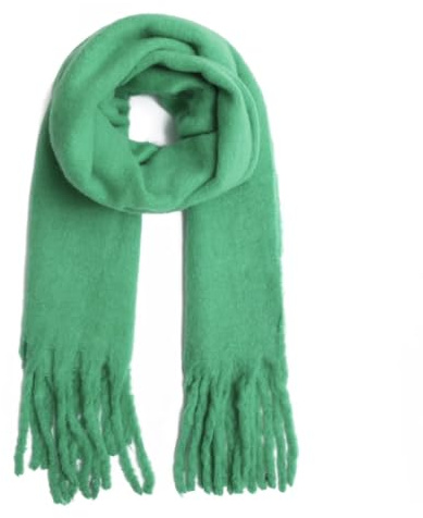 stylx Damen Web Strickschal UNI FARBEN und langen dicken FRANSEN, warmer Winter, Stola