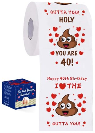VivaJoy 40th Birthday Gifts for Women Men - Novelty Gifts for Women Men Happy Prank Toilet Paper, 40th Birthday Joke Gift for Womens, Bulk Toilet Rolls Gift for Womens