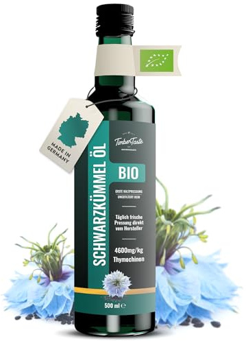 Schwarzkümmelöl Bio kaltgepresst 500ml | ungefiltert, hoher Thymochinongehalt & ohne Zusatzstoffe | Premium Schwarzkümmel Öl Black Seed Oil aus deutscher Ölmanufaktur