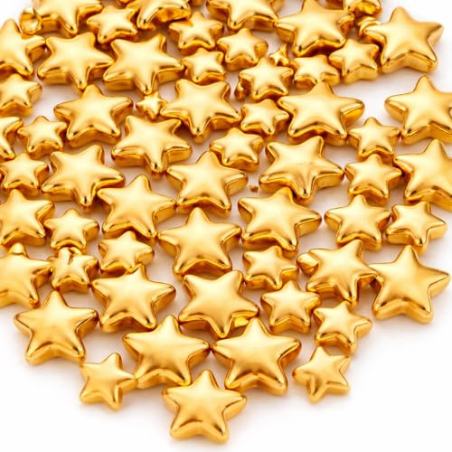 Edible Gold Star Sprinkles 100g | Edible Sprinkles for Cake Decorating, Cookies & Cupcakes | Edible Mother's Day Heart Sprinkles for Wedding, Birthday & Dessert Toppers (Gold Star)