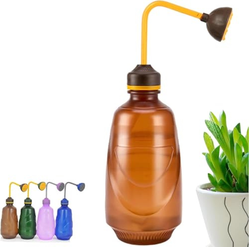 Petit Arrosoir, Arrosoir Plante Interieur, 450ml Arrosoir Bonsai PulvéRisation PréCise, AntidéRapante Et Durable pour Plante Aux Semis, BonsaïS, Fleurs (Brun)