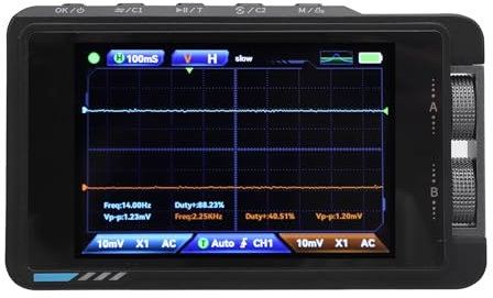 Osciloscopio Digital Portátil con Generador, 250 Ms S 50MHz Ancho de Banda 2 Canal, para Pruebas de Sonda de Alto Voltaje