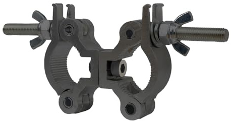Crochet Jeux de Lumières Dj Truss Clamp 35mm-45mm Crochet de Fixation Projecteur, Porteur 100kg Double Collier de Serrage Pivotant Eclairage Light Fixation sur Tube Rond