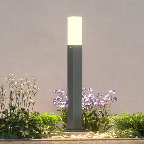 doporro Paletto LED da Esterno 40 cm 3000K IP65 per Vialetti | Colore Grigio Scuro, Alluminio, Luce Calda per Esterni, per Vialetti, Terrazze, Cortili e Ingressi