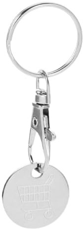 LAPYAPPE Llavero para Carrito De Compra Metálico con Token Multifunción Diseño Minimalista y Acabado Pulido Práctico y Duradero para Supermercado