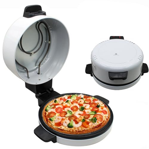 MJMLUCK Electric Pizza Maker,Indoor Portable Pizza Oven,2000W Electric Pizza Oven, Tabletop Pizza Oven,Crepe,Pancake and Omelette Maker,220-240° automatic power off,for Restaurant Home use