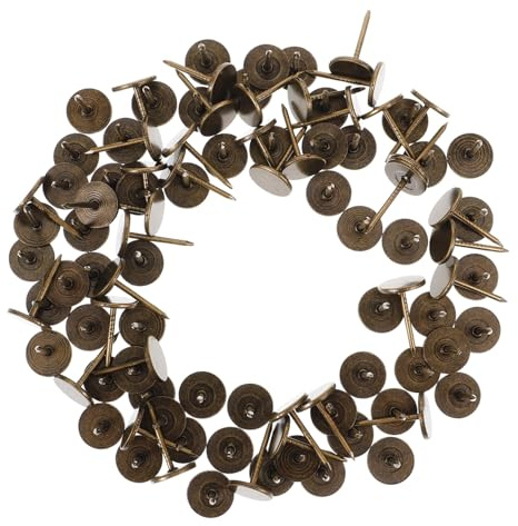 GARVALON 100 Stück Vintage Stil Möbel Pollernägel Flachnägel Dekorative Heftzwecken für Innenräume Langlebige Metallnägel für Fotos und Dekorationen