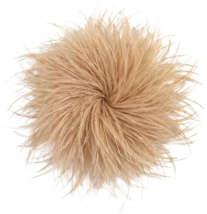 Baesics Federbrosche Damen - Feder Brosche zum Anstecken Ansteckblume | Aus echten Straußenfedern, federleicht und voluminös, 2-in-1 mit Nadel und Haarclip. Für Hochzeit, Fasching, Blazer, Kleid