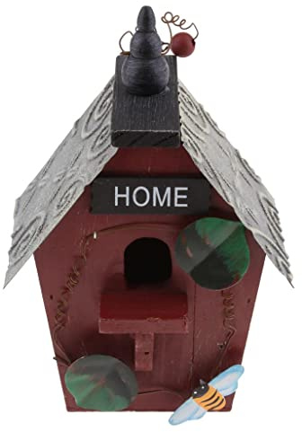 ZZTDHG Country Cottages Holz-Vogelhaus zum Aufhängen, Vogelhaus, Eigentumswohnung, Gartendekoration, rustikale Außendekoration