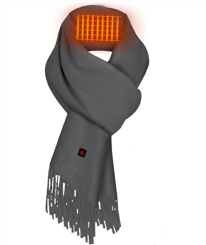Qdreclod Beheizter Schals für Damen Herren Schal Beheizte mit einem 5000 mAh Akku USB Wiederaufladbar Schal Warm Herbst und Winter Schals 3 Stufen Wrap Heizschal