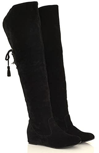 Over The Knee Boots Dam Warm Snow Boots Skor Tjocka Högklackade Skor Western Cowboy Ridriddarstövlar Ridskor,Röd-39