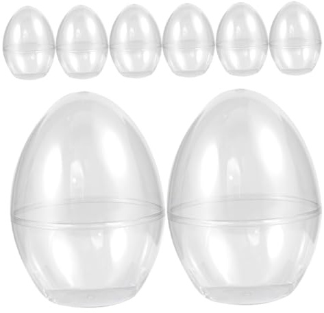 Operitacx 8pcs Plastic Egg Shape Boxes Stable Flat Bottom Design Elegant Packaging Decoration for Party and Home Decor Easy Visibility of Contents
