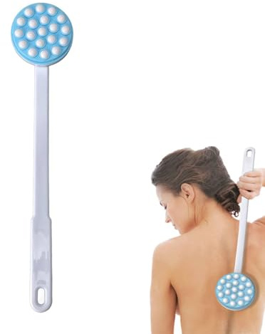 Applicatore per lozioni per la schiena – 15,94 pollici, con 17 rulli massaggianti – Spazzola manuale per doccia e bagno, ideale per creme solari e gel doccia