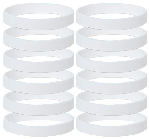 GOGO (Price / 120 Pcs) Silikon Armbänder, 120 PCS Gummi-Armbänder für Kinder, Party Suppliers - weiß