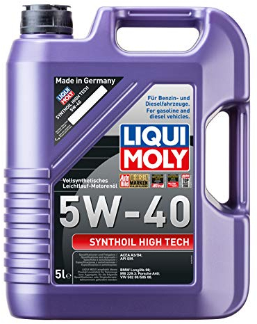 LIQUI MOLY Synthoil High Tech 5W-40 | 5 L | vollsynthetisches Motoröl | Art.-Nr.: 1307, farblos