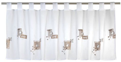 Elberstryck café 06 bistrogardin, polyester, vitbrun, 48 x 140 cm