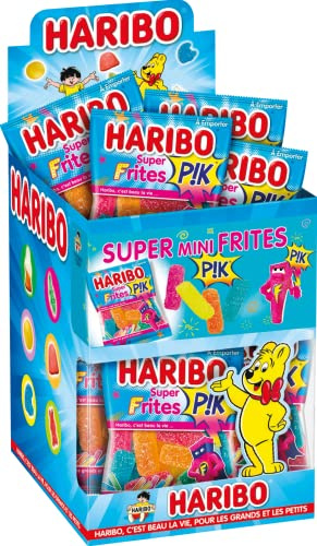 Haribo Mini Super Frites, Caramelle Gommose Frizzanti, 1200gr | Al Gusto Frutta, 30 Bustine Da 40g