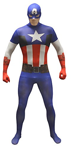 Morphsuits Offizielles Lizensiertes Captain America Basic Kostüm - XL (176cm-185cm)