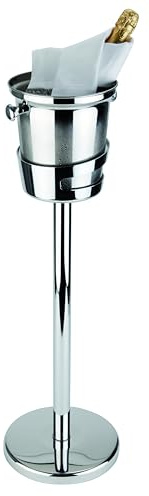 APS 36069 Ständer für Wein-/Sektkühler, Edelstahl hochglanzpoliert, schwerer standsicherer Fuß, Innendurchmesser Schale Ø 17,5 cm, Höhe 73 cm