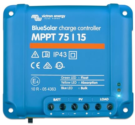 Victron Energy BlueSolar MPPT Laderegler - Solar Laderegler - 75V 15 Amp 12/24-Volt