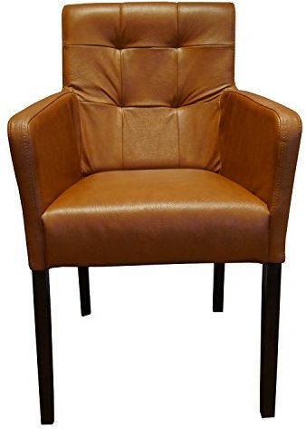 Quattro Meble Echtleder Esszimmerstühle Massivholz Stühle David Arm Pik Lederstühle Sessel mit Armlehnen Echt Leder Antique Old Fashion ' Esszimmer Stuhl