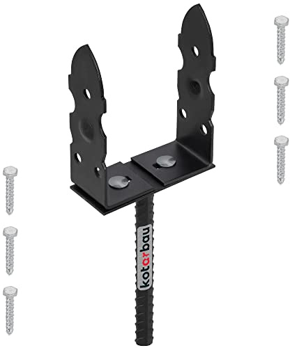 KOTARBAU® U-Pfostenträger 120-200 mm Breitenverstellbar Pfostenträger mit Betonanker Bodenhülse Pfosten zum Einbetonieren mit Dolle Pulver Dekorativ