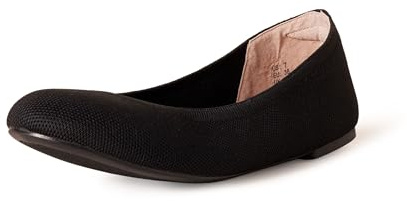 Amazon Essentials Women's Knit Ballet Flat, Black, 9
