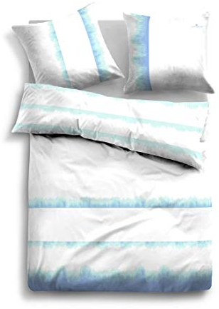 TOM TAILOR 0049962 Bettwäsche Garnitur mit Kopfkissenbezug Linon 1x 135x200 cm + 1x 80x80 cm light blue